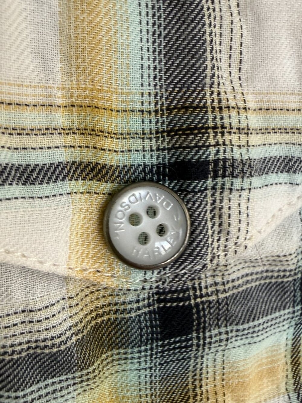 Harley-Davidson Women's Size L Graphic Shirt Cotton Button Up Plaid Long Sleeve - Picture 8 of 16